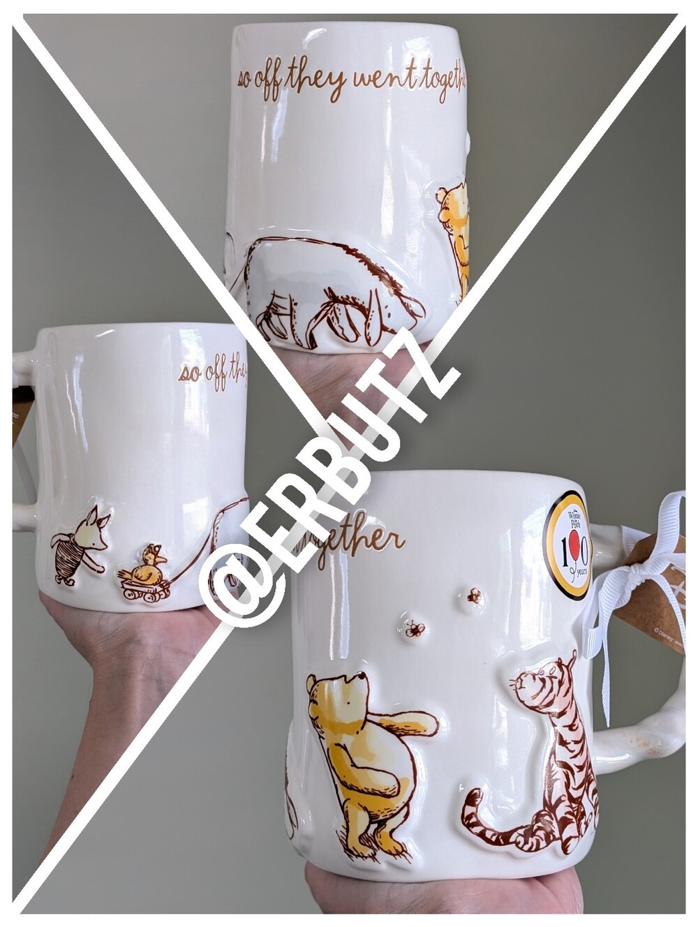 Rae Dunn x Disney Winnie The Pooh SO OFF THEY WENT TOGETHER Pooh & Friends Mug